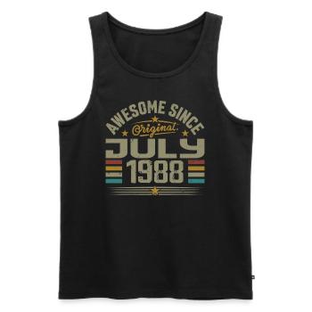 Baujahr Juli 1988 | Geschenk Juli 1988 - Männer Premium Bio Tank Top - Schwarz - Vorne - Michal (187cm)