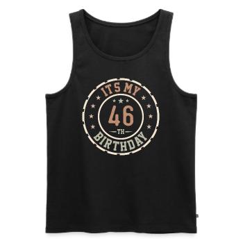 Es ist mein 46. Geburtstag 46 Jahre altes Geschenk - Männer Premium Bio Tank Top - Schwarz - Vorne - AI Model Male 178 light (178cm)