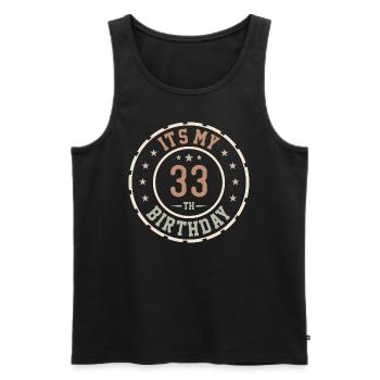 C'est Mon 33e Anniversaire Cadeau 33 Ans - Débardeur bio Premium Homme - noir - Devant - Michal (187cm)