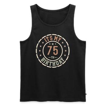 C'est Mon 75e Anniversaire Cadeau 75 Ans - Débardeur bio Premium Homme - noir - Devant - Michal (187cm)