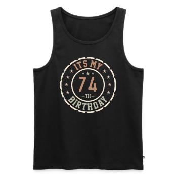 It's My 74th Birthday Gift 74 Years - Men's Premium Organic Tank Top - black - Front - Michal (187cm)