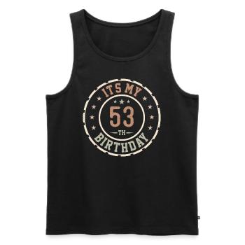 Es ist mein 53. Geburtstag 53 Jahre altes Geschenk - Männer Premium Bio Tank Top - Schwarz - Vorne - AI Model Male 178 light (178cm)