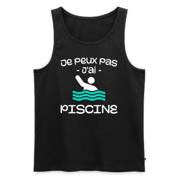 Ich kann kein Schwimmbad haben - Männer Premium Bio Tank Top - Schwarz - Vorne - AI Model Male 178 light (178cm)