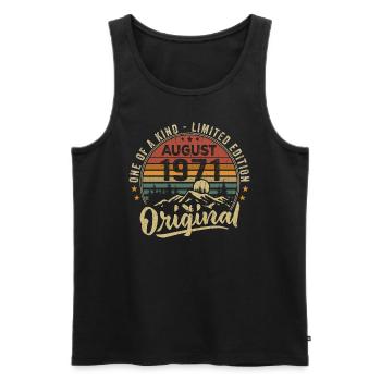 August 1971 Geburtstagsgeschenk 1971 Legenden August - Männer Premium Bio Tank Top - Schwarz - Vorne - Michal (187cm)