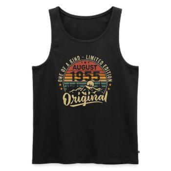 August 1955 Geburtstagsgeschenk 1955 Legenden August - Männer Premium Bio Tank Top - Schwarz - Vorne - Michal (187cm)