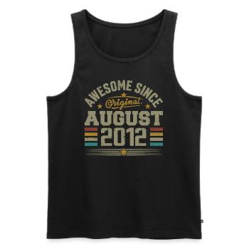 August 2012 Birthday August 2012 August 2012 Retro - Men's Premium Organic Tank Top - black - Front - AI Model Male 178 light (178cm)