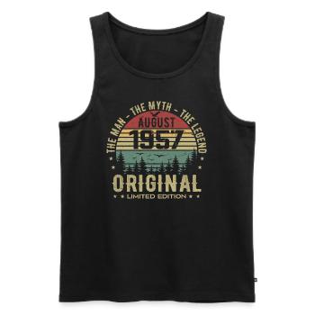 Legende seit August 1957 Geburtstagsgeschenk 1957 - Männer Premium Bio Tank Top - Schwarz - Vorne - Michal (187cm)