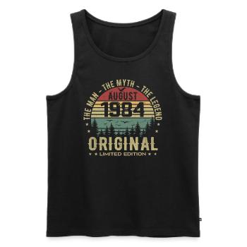 Legende seit August 1984 Geburtstagsgeschenk 1984 - Männer Premium Bio Tank Top - Schwarz - Vorne - Michal (187cm)
