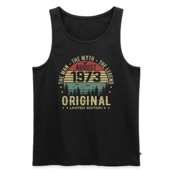 Legend Since Aug 1973 Birthday Gift 1973 - Men's Premium Organic Tank Top - black - Front - Michal (187cm)