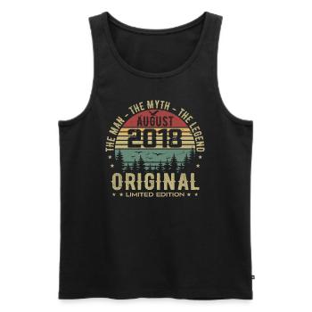 Legend since Aug 2018 Birthday Gift 2018 - Men's Premium Organic Tank Top - black - Front - Michal (187cm)