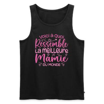 Cadeau Meilleure Mamie du Monde Cadeau Super Mamie - Débardeur bio Premium Homme - noir - Devant - Michal (187cm)