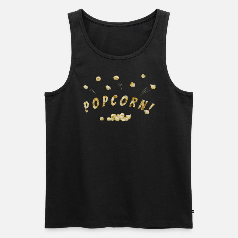 Fliegendes Popcorn - Männer Premium Bio Tank Top - Schwarz