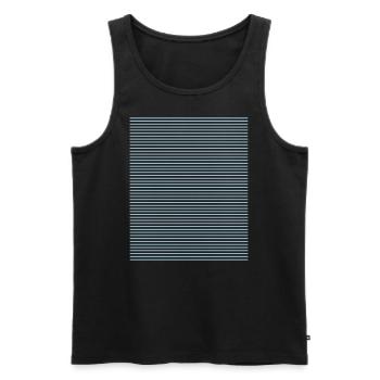 Pattern Blue Stripes - Men's Premium Organic Tank Top - black - Front - AI Model Male 178 light (178cm)