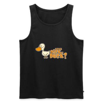 WANNA SICK MY DUCK? - Männer Premium Bio Tank Top - Schwarz - Vorne - AI Model Male 178 light (178cm)