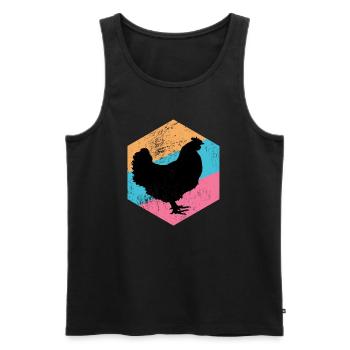 POULET - Débardeur bio Premium Homme - noir - Devant - Michal (187cm)