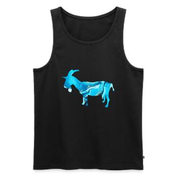 ZIEGE - Männer Premium Bio Tank Top - Schwarz - Vorne - Michal (187cm)