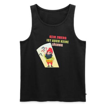 NO DWARFING IS ALSO NO SOLUTION - Men's Premium Organic Tank Top - black - Front - AI Model Male 178 light (178cm)