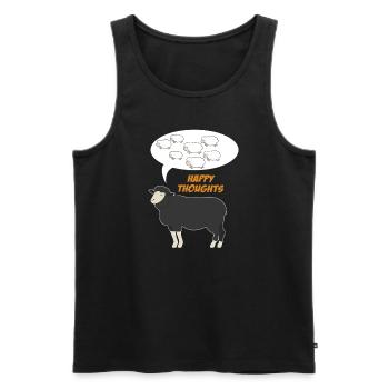 HAPPY THOUGHTS - SHEEP - Männer Premium Bio Tank Top - Schwarz - Vorne - Michal (187cm)