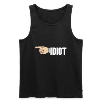 IDIOT - Men's Premium Organic Tank Top - black - Front - AI Model Male 178 light (178cm)