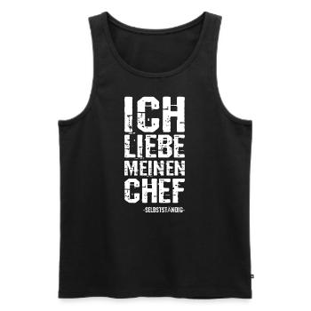 ICH LIEBE MEINEN CHEF - Männer Premium Bio Tank Top - Schwarz - Vorne - Michal (187cm)