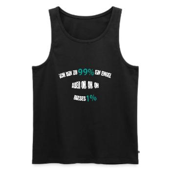 ICH BIN ZU 99% EIN ENGEL..... - Männer Premium Bio Tank Top - Schwarz - Vorne - AI Model Male 178 light (178cm)