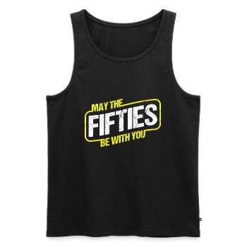 MÖGEN DIE 50ER MIT DIR SEIN - 50. GEBURTSTAG - Männer Premium Bio Tank Top - Schwarz - Vorne - Michal (187cm)
