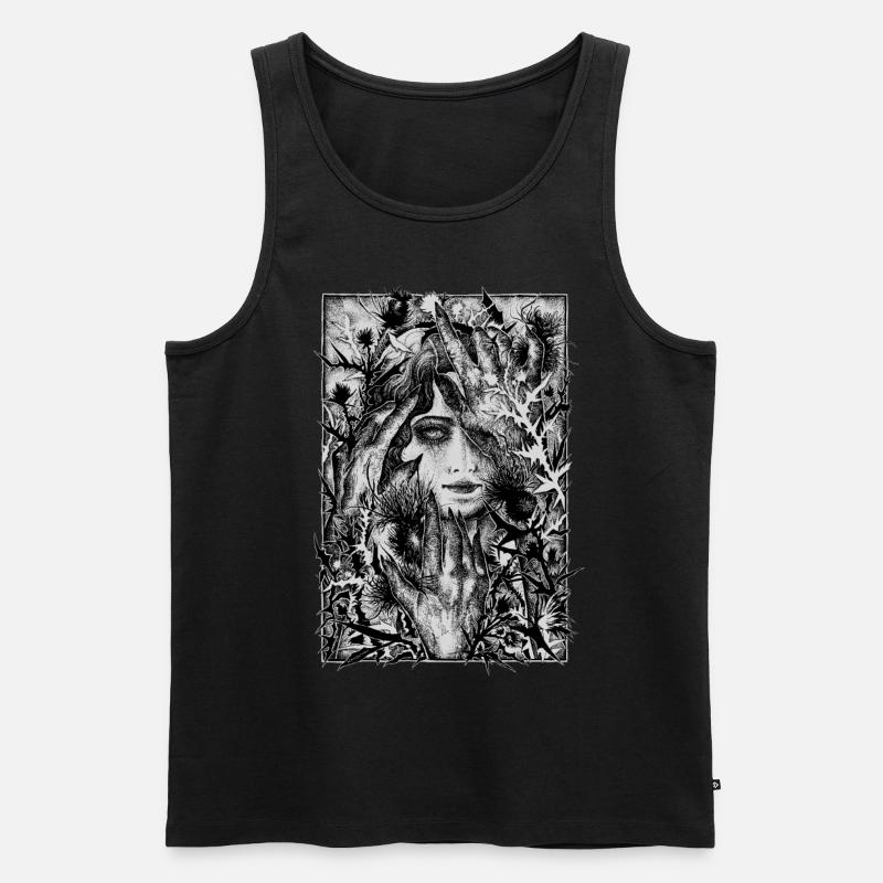 Thistle witch - Männer Premium Bio Tank Top - Schwarz