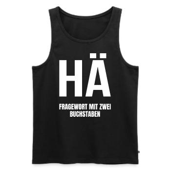 HÄ Fragewort mit zwei Buchstaben - Männer Premium Bio Tank Top - Schwarz - Vorne - Michal (187cm)
