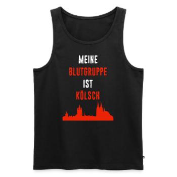 MEINE BLUTGRUPPE IST KÖLSCH - Männer Premium Bio Tank Top - Schwarz - Vorne - Michal (187cm)