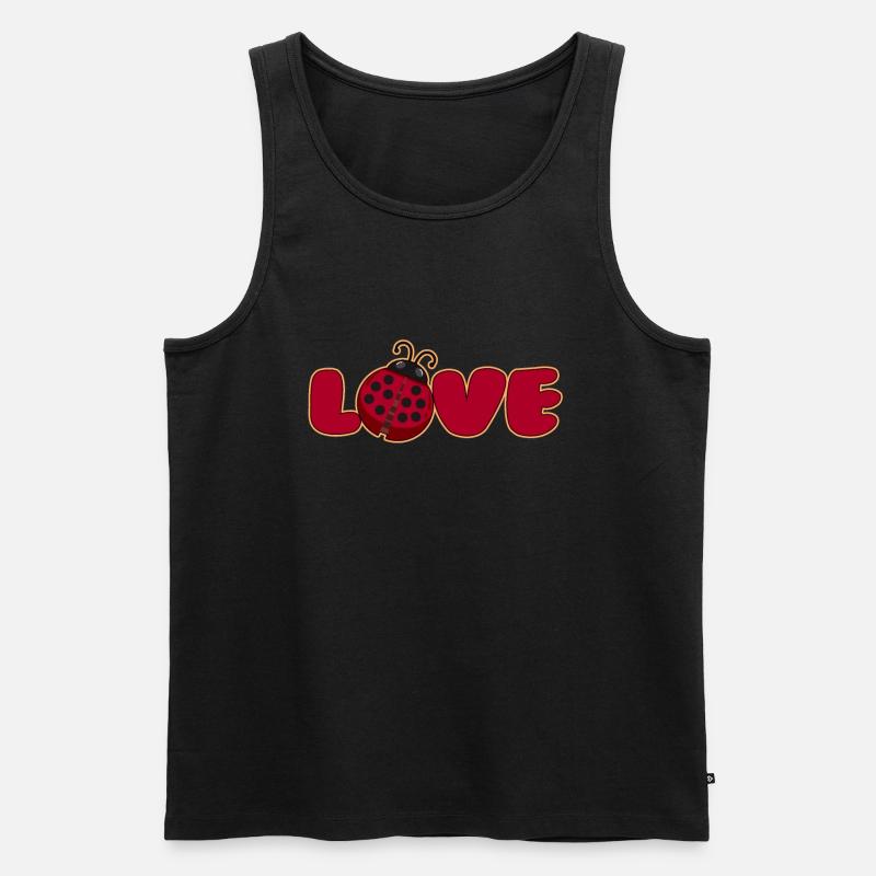 MARIENKÄFER LIEBE - Männer Premium Bio Tank Top - Schwarz