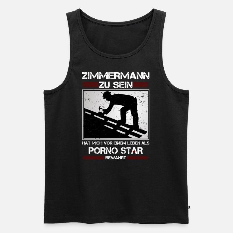 ZIMMERMANN ZU SEIN.... - Männer Premium Bio Tank Top - Schwarz