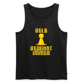 GESELLSCHAFTSSPIELE SPIELEABEND GESCHENK - Männer Premium Bio Tank Top - Schwarz - Vorne - Michal (187cm)