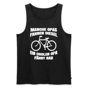 LUSTIGER SPRUCH OPA GESCHENK - Männer Premium Bio Tank Top - Schwarz - Vorne - Michal (187cm)