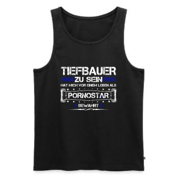TIEFBAUER ZU SEIN.... - Männer Premium Bio Tank Top - Schwarz - Vorne - AI Model Male 178 light (178cm)
