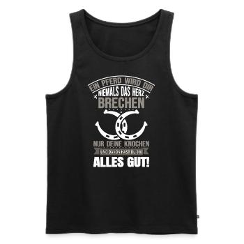 EIN PFERD WIRD DIR NIEMALS DAS HERZ BRECHEN - Männer Premium Bio Tank Top - Schwarz - Vorne - Michal (187cm)