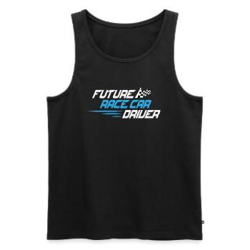 Passionné de voiture de course Pilote de voiture de course futur drôle - Débardeur bio Premium Homme - noir - Devant - Michal (187cm)