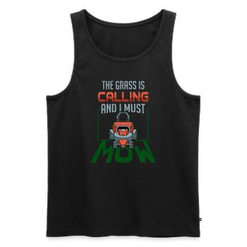 Lawn Mower Gardener Mowing Grass Gardening Gift - Men's Premium Organic Tank Top - black - Front - AI Model Male 178 light (178cm)