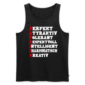 Patrick Vorname Name Namen Geschenk Geschenkidee - Männer Premium Bio Tank Top - Schwarz - Vorne - AI Model Male 178 light (178cm)