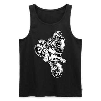 Supermoto / Supermotard / Supermoto Wheelie - Débardeur bio Premium Homme - noir - Devant - Michal (187cm)