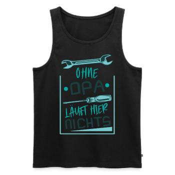 Ohne Opa läuft hier nichts Bester Opa - Männer Premium Bio Tank Top - Schwarz - Vorne - Michal (187cm)