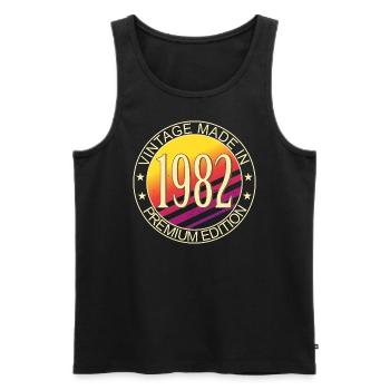 Anniversaire né en 1982 Vintage Premium Edition - Débardeur bio Premium Homme - noir - Devant - Michal (187cm)