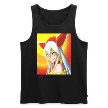 Japan Anime Drawing - Men's Premium Organic Tank Top - black - Front - Michal (187cm)