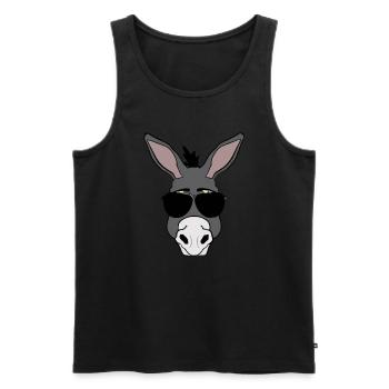 Cool donkey with sunglasses - Men's Premium Organic Tank Top - black - Front - Michal (187cm)