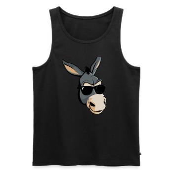 Cool donkey with sunglasses - Men's Premium Organic Tank Top - black - Front - Michal (187cm)