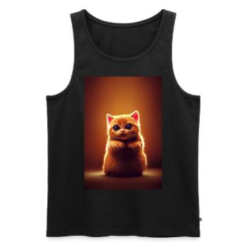 super cute cat - Men's Premium Organic Tank Top - black - Front - AI Model Male 178 light (178cm)