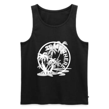 SOMEWHERE ON EARTH - Männer Premium Bio Tank Top - Schwarz - Vorne - AI Model Male 178 light (178cm)