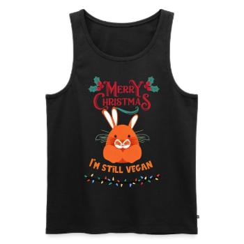 Rabbit Christmas Vegan /I'm still vegan - Men's Premium Organic Tank Top - black - Front - AI Model Male 178 light (178cm)