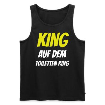 King auf dem Toiletten Ring - Männer Premium Bio Tank Top - Schwarz - Vorne - Michal (187cm)