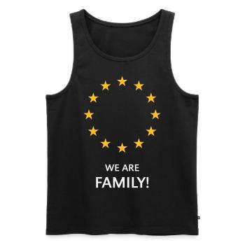 Europe – Nous sommes une famille! (Europe) - Débardeur bio Premium Homme - noir - Devant - AI Model Male 178 light (178cm)
