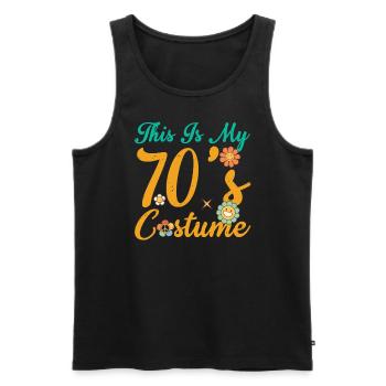 Tenue des années 70 pour femmes et hommes, c’est mon costume des années 70 - Débardeur bio Premium Homme - noir - Devant - Michal (187cm)